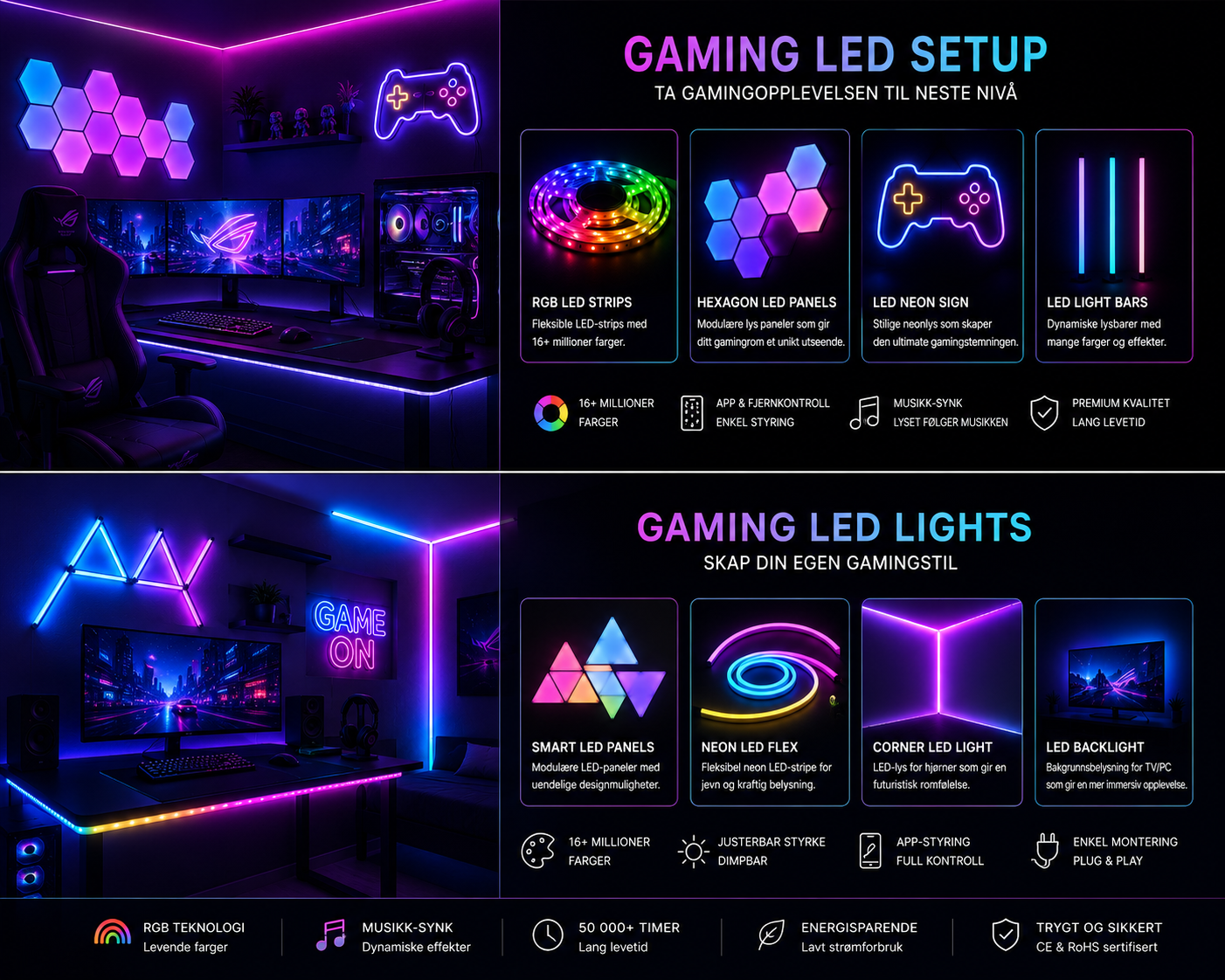 Gaming LED Lights
Premium RGB lighting for modern gaming setup.