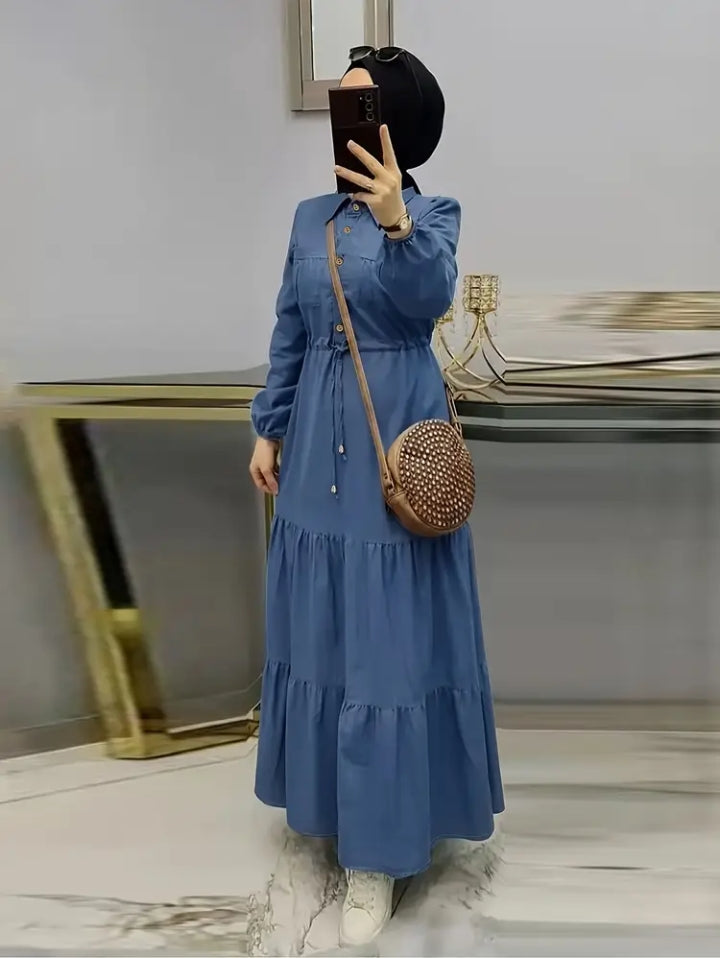Blue Modest Maxi Dress ✨